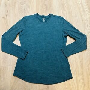 Segments Merino Wool Shirt Women Medium Blue Long Sleeve Lightweight Base Layer
